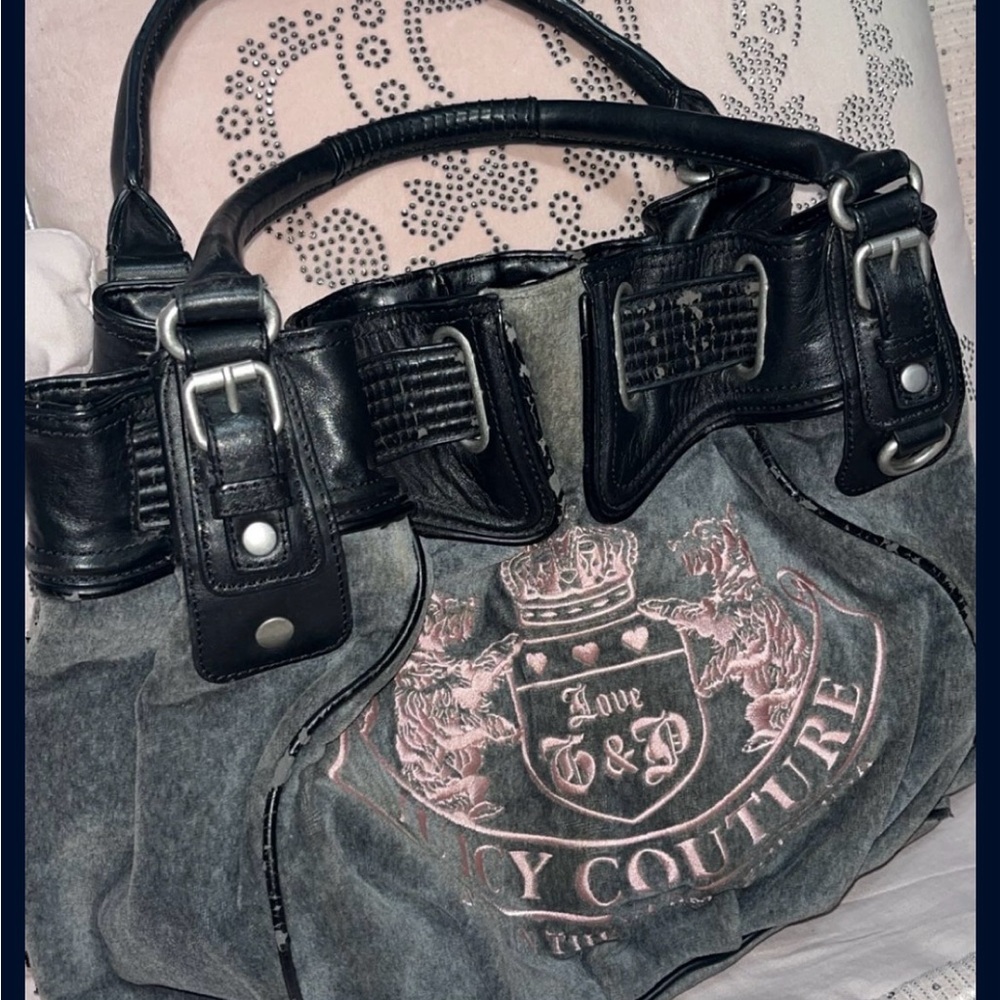Juicy Couture Gray and Pink Dreamer bag Y2K VINTAGE 2000s